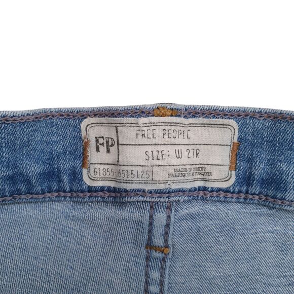 Free People Skinny Jeans Womens 27 Blue Denim Light Wash Straight Leg - Picture 4 of 10